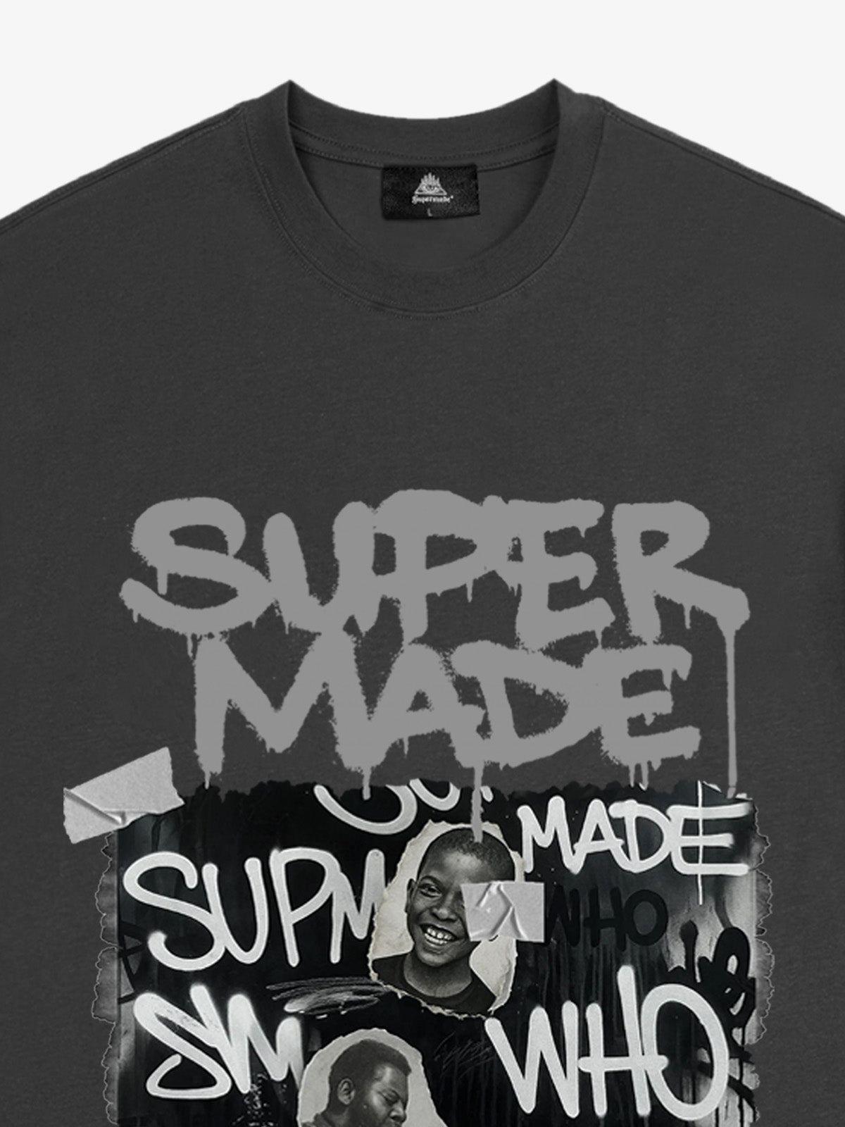 Streetwear Graffiti Character Collage Graphic T-Shirt
