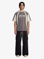 Jersey Deconstructed Contrast Color Stitching Print T-shirt - 2407