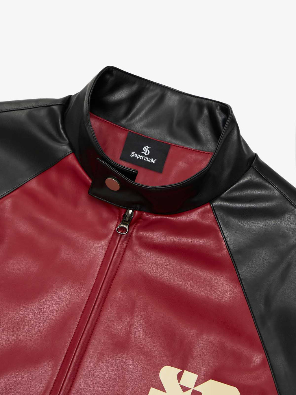 Original Contrast Color Leather Jacket - 2565
