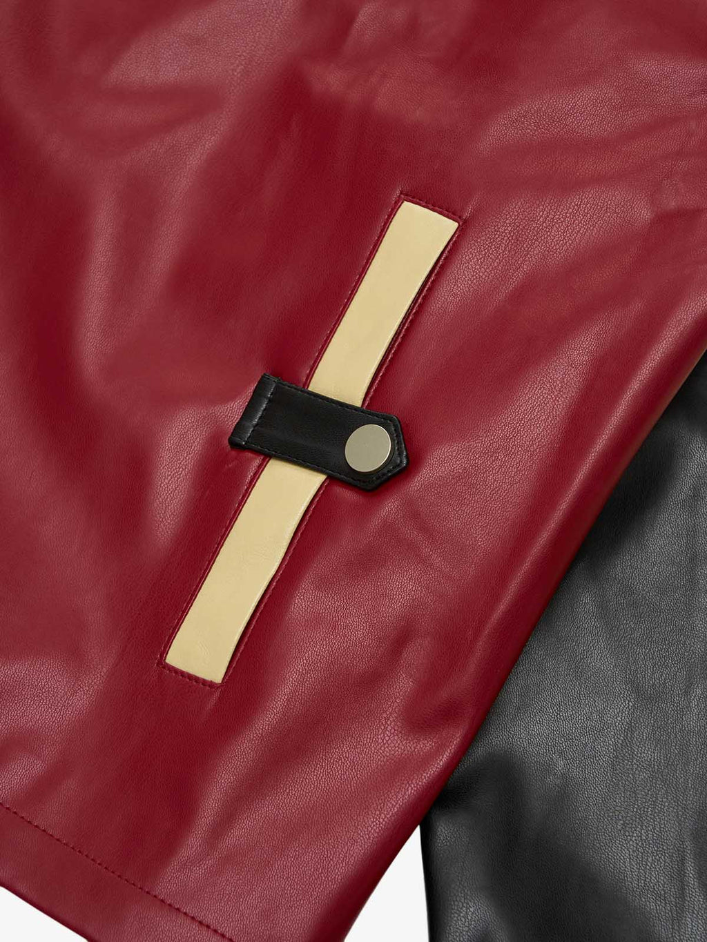 Original Contrast Color Leather Jacket - 2565