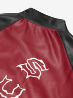 Original Contrast Color Leather Jacket - 2565