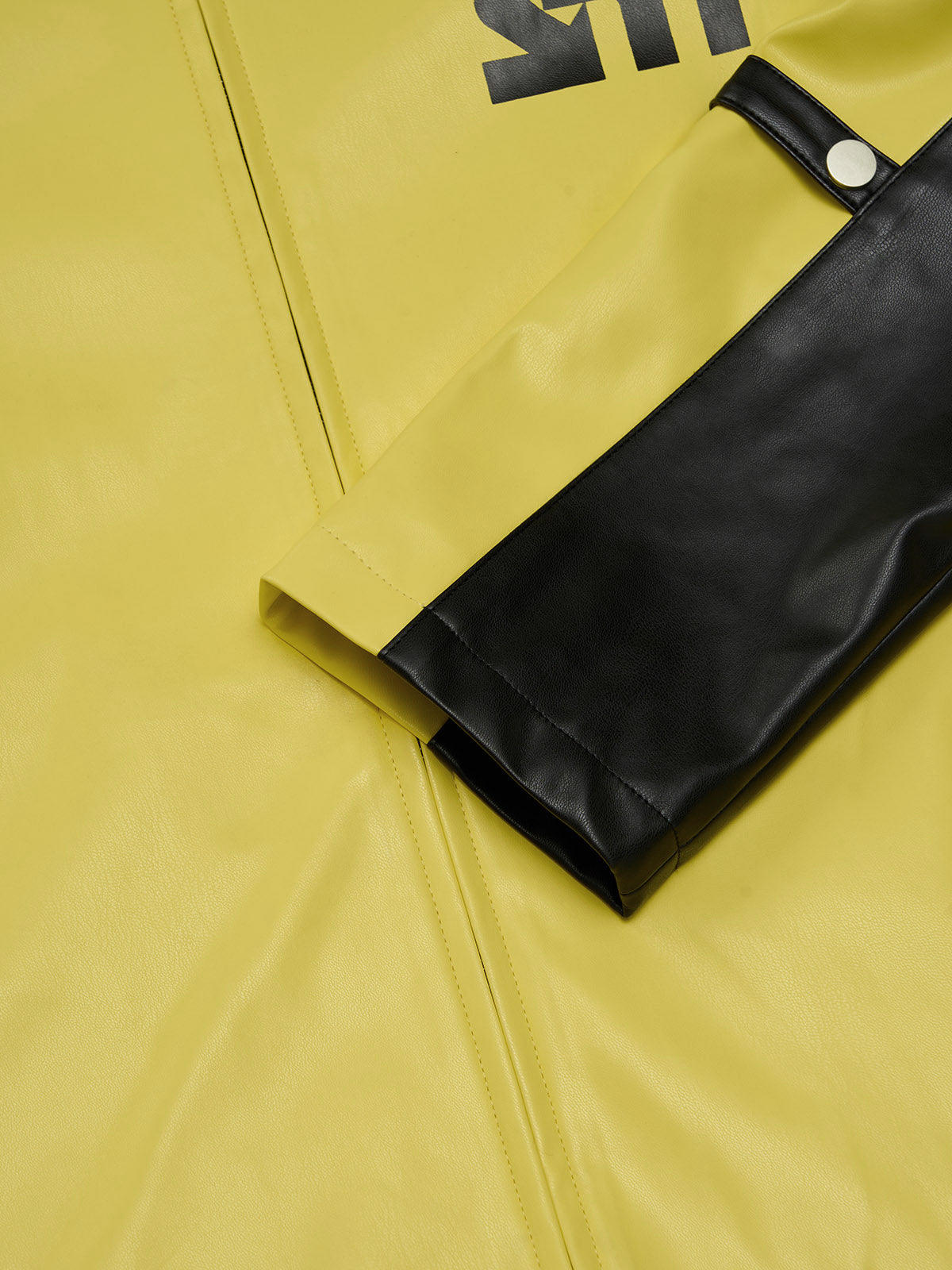Original Contrast Color Leather Jacket - 2565