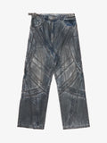Vintage Washed Distressed Multi-Structure Patchwork Jeans