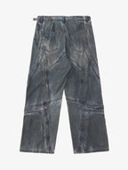 Vintage Washed Distressed Multi-Structure Patchwork Jeans