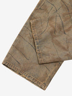 Vintage Washed Distressed Copper-Dyed Jeans