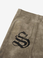 Original Large Cross Angel Print Distressed Jeans - 2552