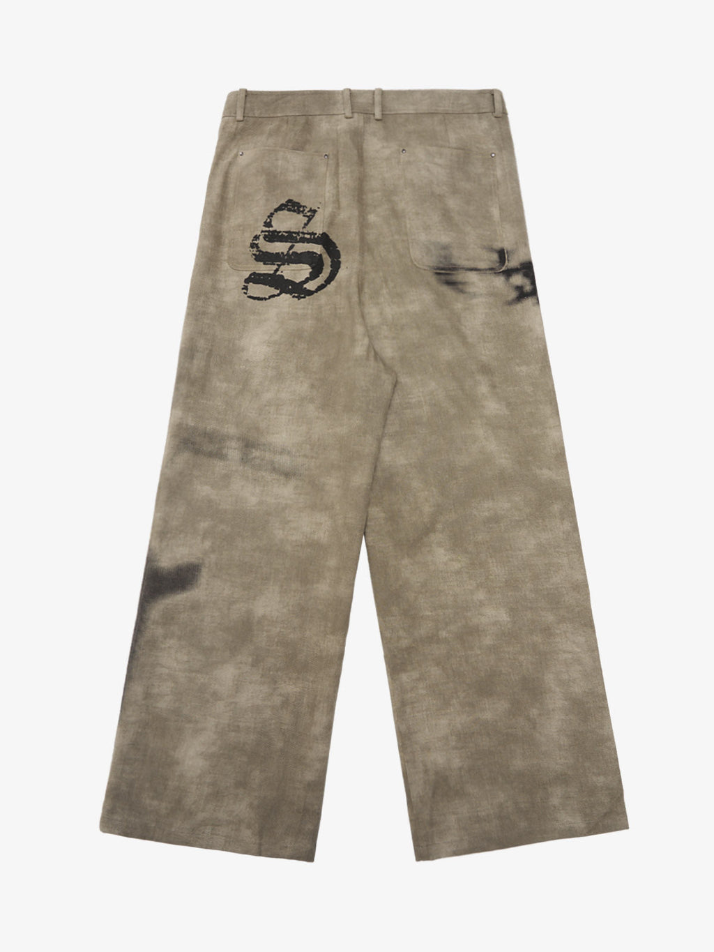 Original Large Cross Angel Print Distressed Jeans - 2552