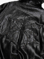 Multi-Zip Fur Hooded Leather Jacket