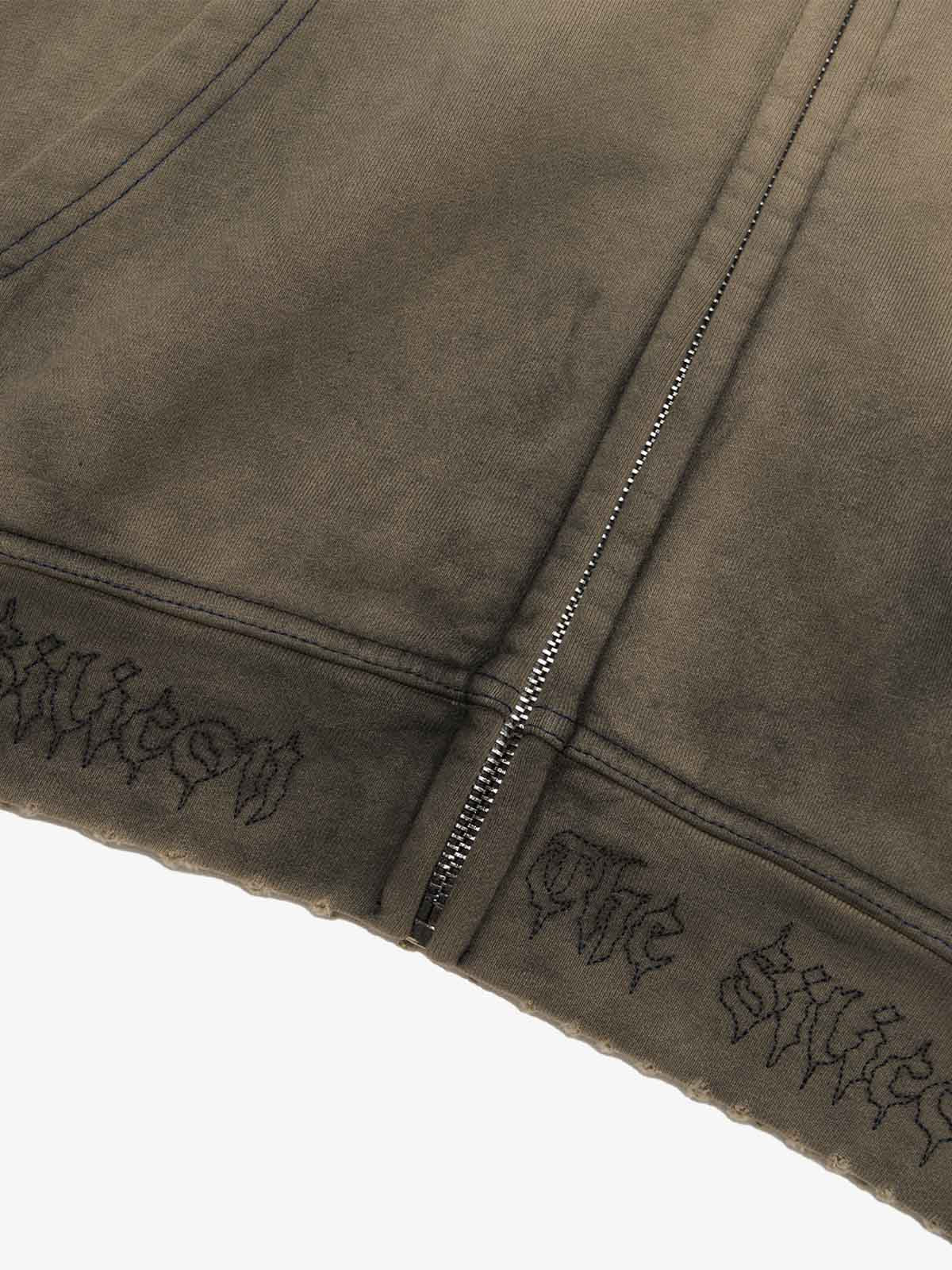 precipice Thorn Embroidery Zip Hoodie