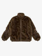 precipice Embroidered Fur Jacket - 2486