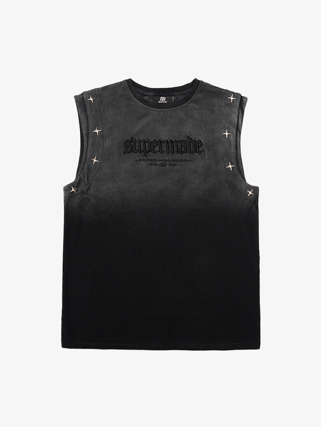 Jersey Knit Gradient Embroidered Stars Tank Top - 2461