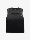 Jersey Knit Gradient Embroidered Stars Tank Top - 2461
