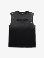 Jersey Knit Gradient Embroidered Stars Tank Top - 2461