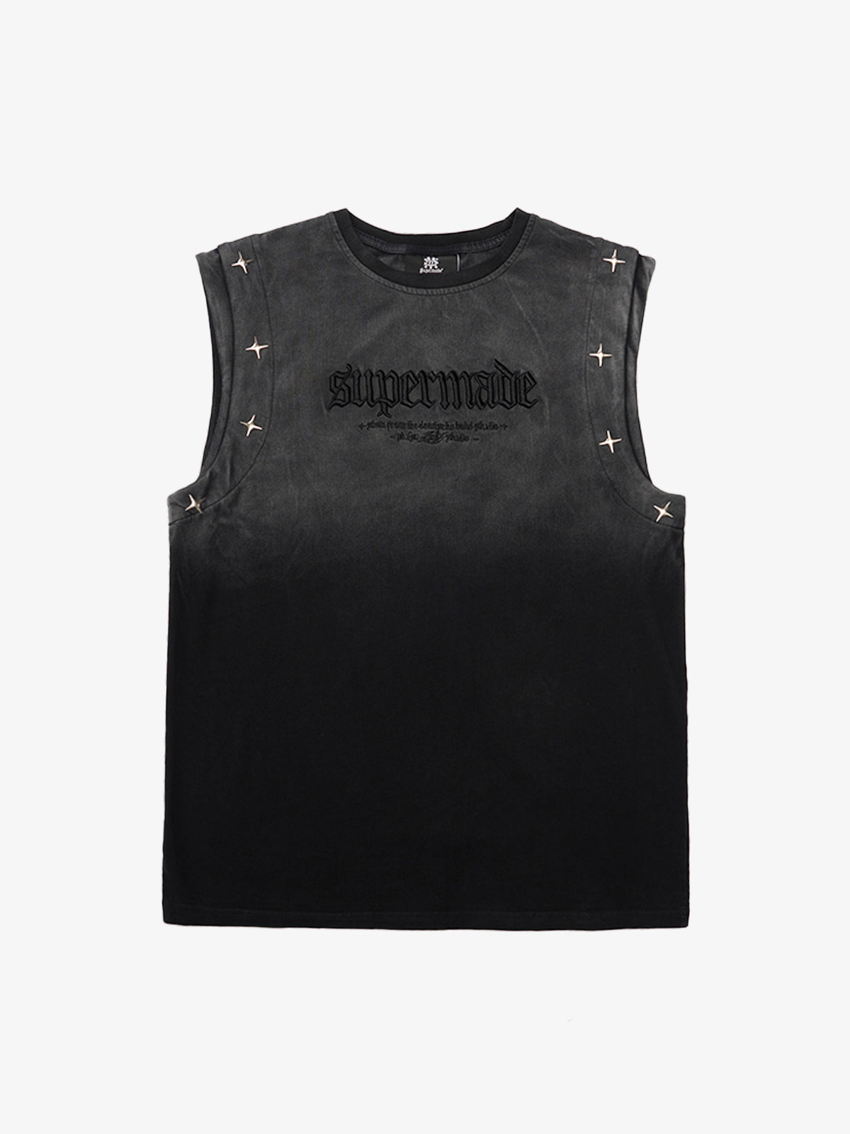 Jersey Knit Gradient Embroidered Stars Tank Top - 2461