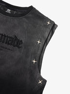 Jersey Knit Gradient Embroidered Stars Tank Top - 2461