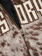 Retro Statement Snow Leopard Fleece Jacket