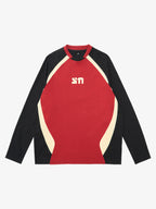 Original Retro Contrast Color Long-Sleeved T-Shirt