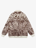 Retro Statement Snow Leopard Fleece Jacket