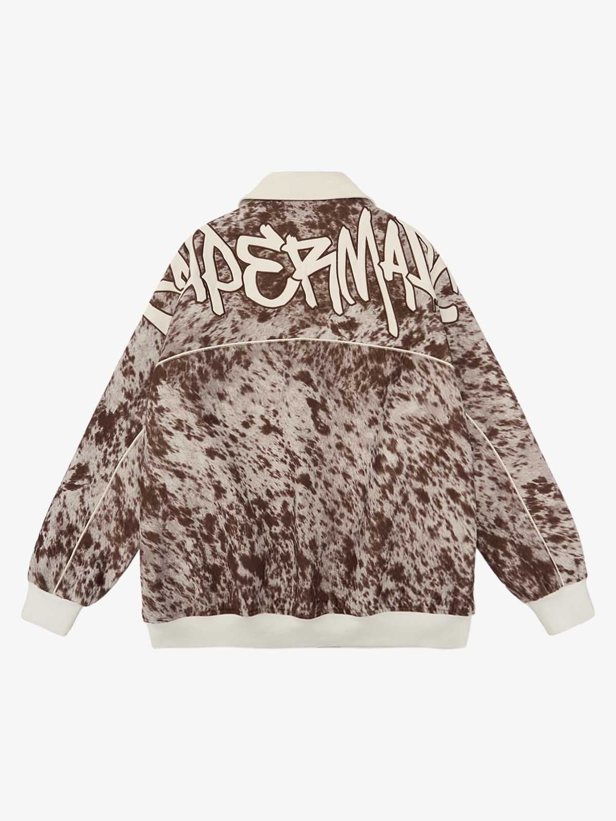 Retro Statement Snow Leopard Fleece Jacket
