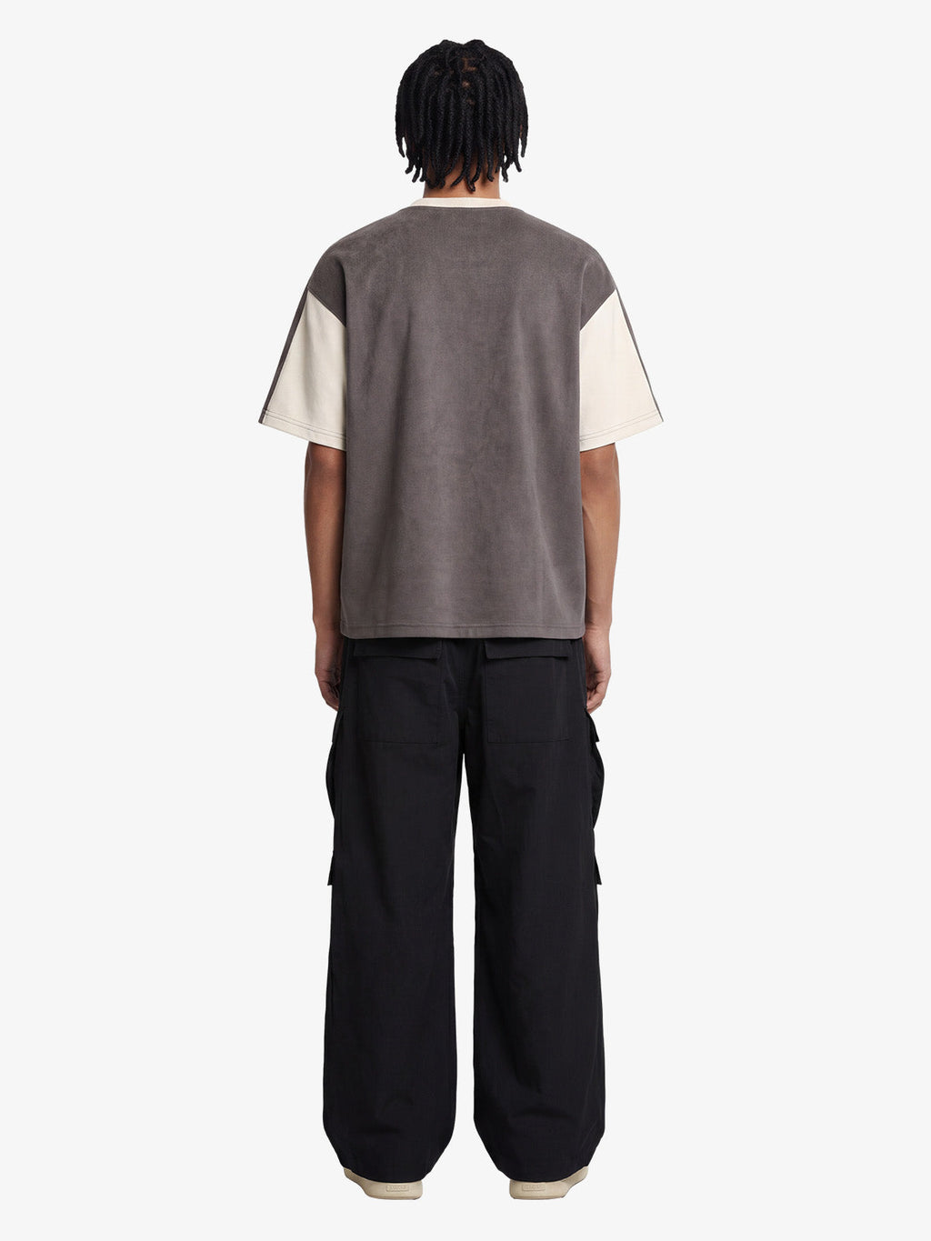 Jersey Deconstructed Contrast Color Stitching Print T-shirt - 2407