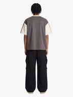 Jersey Deconstructed Contrast Color Stitching Print T-shirt - 2407