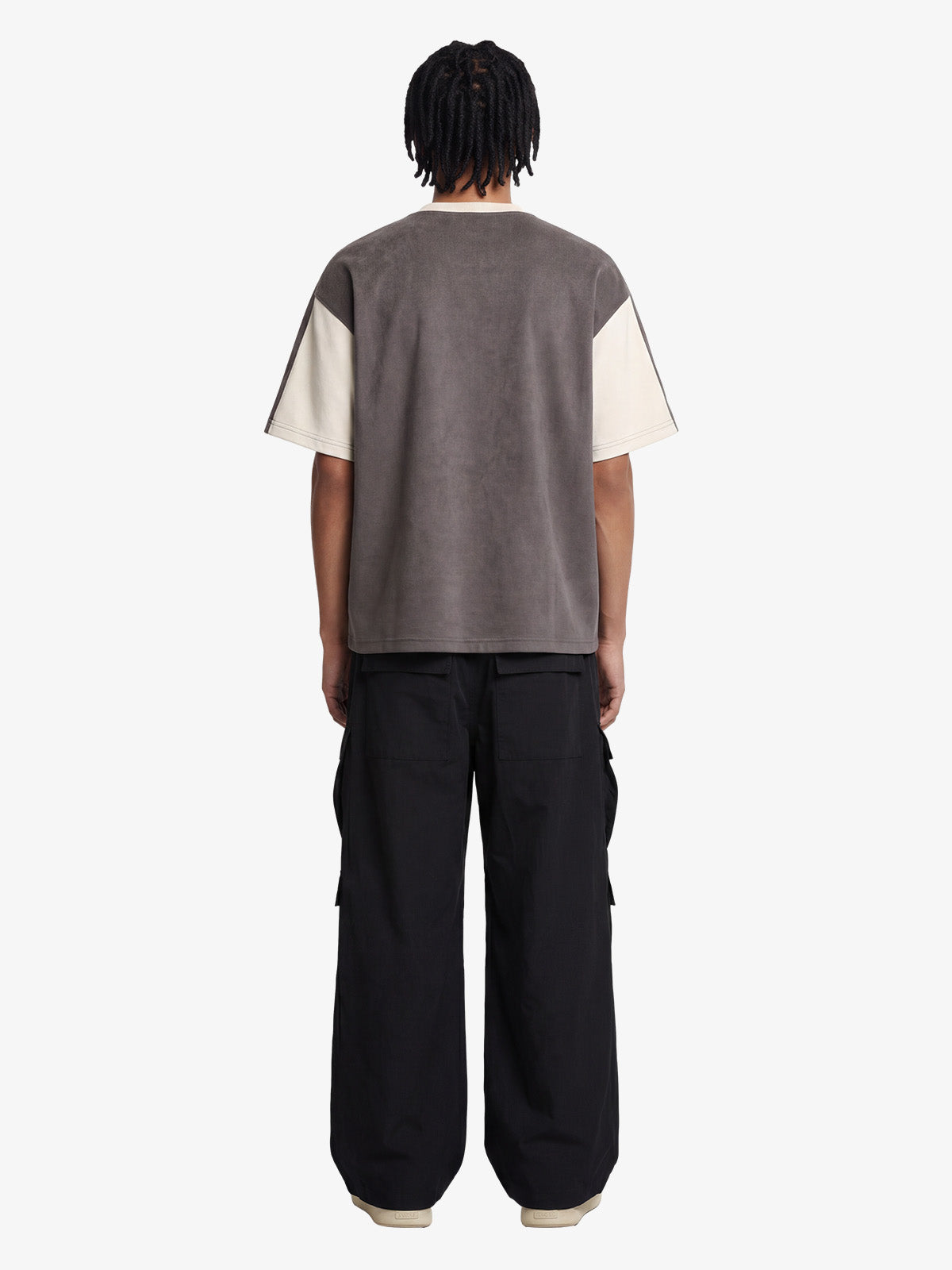 Jersey Deconstructed Contrast Color Stitching Print T-shirt - 2407