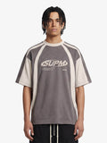 Jersey Deconstructed Contrast Color Stitching Print T-shirt - 2407
