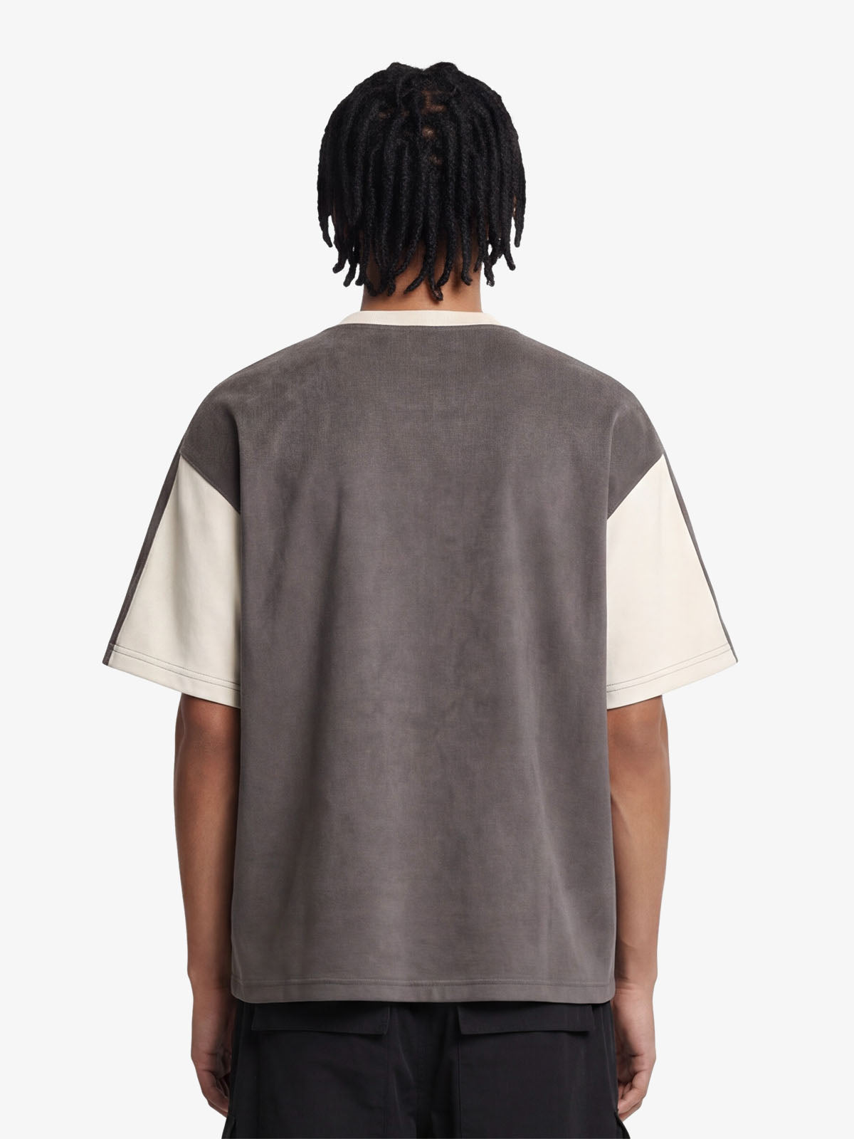 Jersey Deconstructed Contrast Color Stitching Print T-shirt - 2407