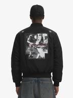 Vintage Graphic Star Embroidered Bomber Jacket