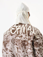 Retro Statement Snow Leopard Fleece Jacket