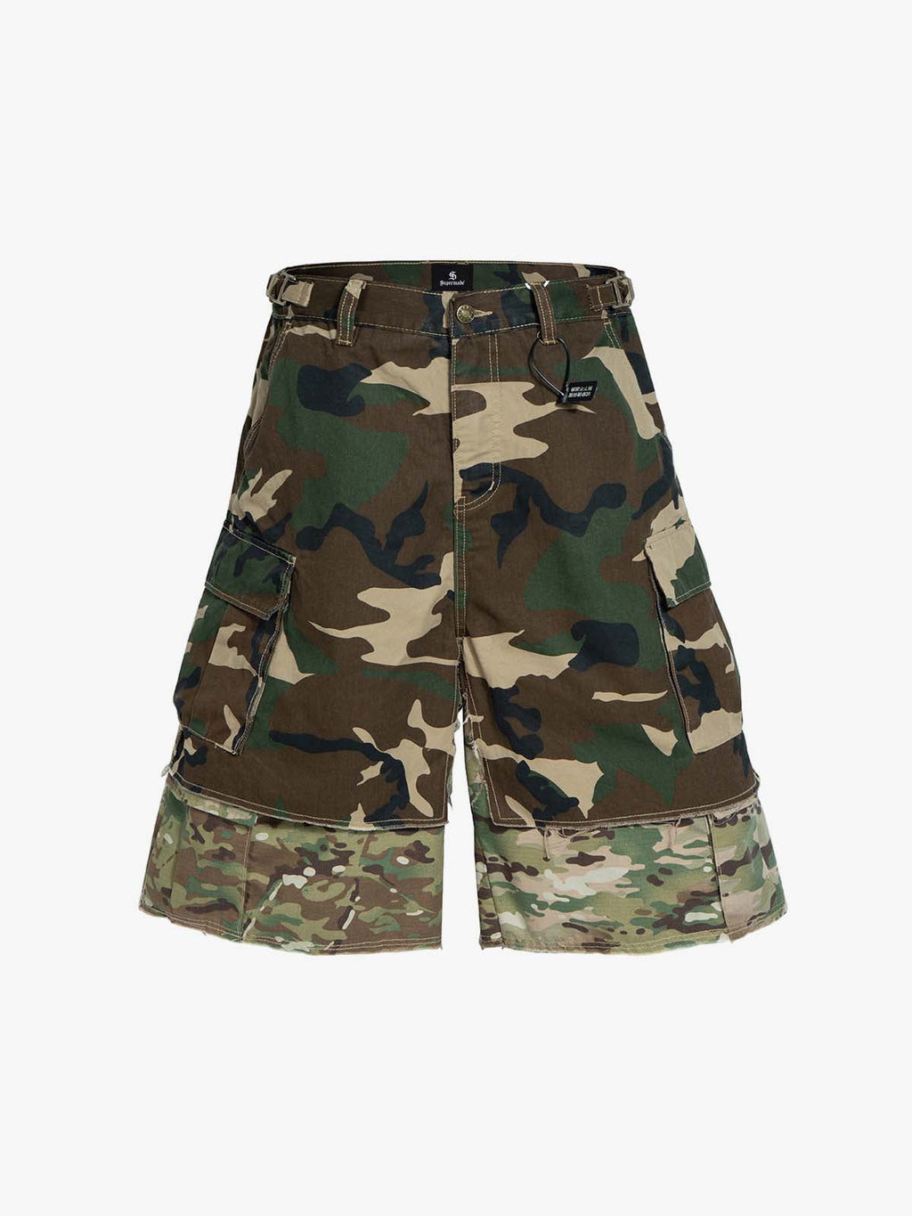 Layered Camouflage Multi-Pocket Cargo Jorts