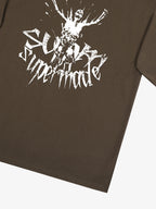 Gothic Skull Distressed Letter T-Shirt
