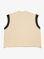 Graffiti Graphic Contrast Trim Raw Edge Sleeveless T-Shirt