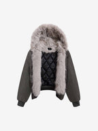 Faux Fur Hooded Padded Bomber Jacket