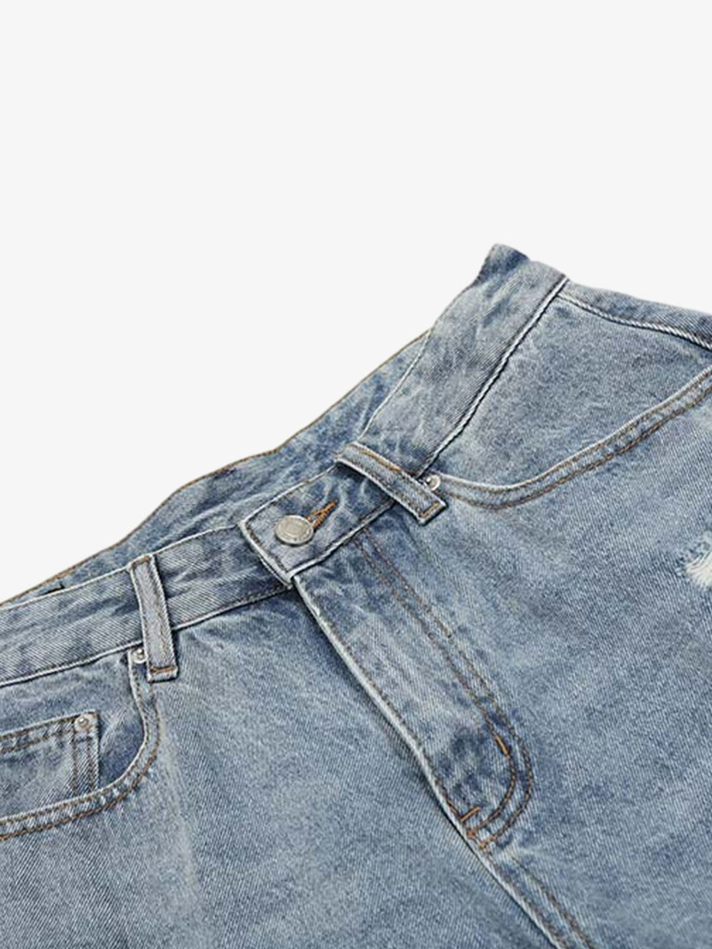 Distressed Light Wash Denim Jorts