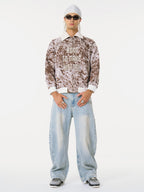 Retro Statement Snow Leopard Fleece Jacket
