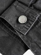 Clean Cut Leather Contrast Collar Pocket Jacket
