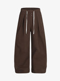 Drawstring Pleated Barrel Pants