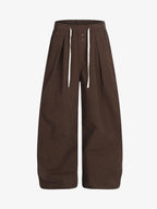 Drawstring Pleated Barrel Pants