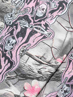 Gothic Devil Graphic Fleece-Lined Wide-Leg Sweatpants