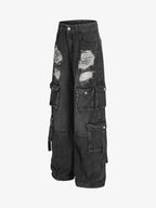 Retro Ripped Cargo Jeans