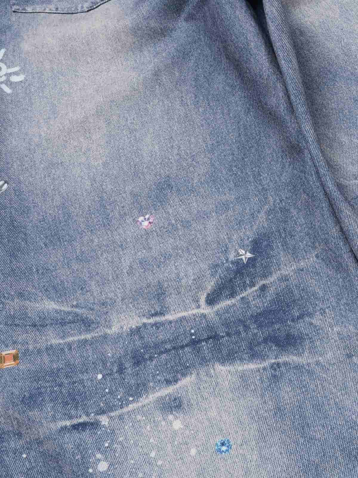 Retro Dachshund 3D Print Washed Distressed Jeans