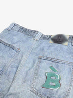 Cartoon Dalmatian Dog Graphic Distressed Washed Jeans