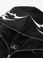 High Street Script Letter Print Zip-up Hoodie Jacket