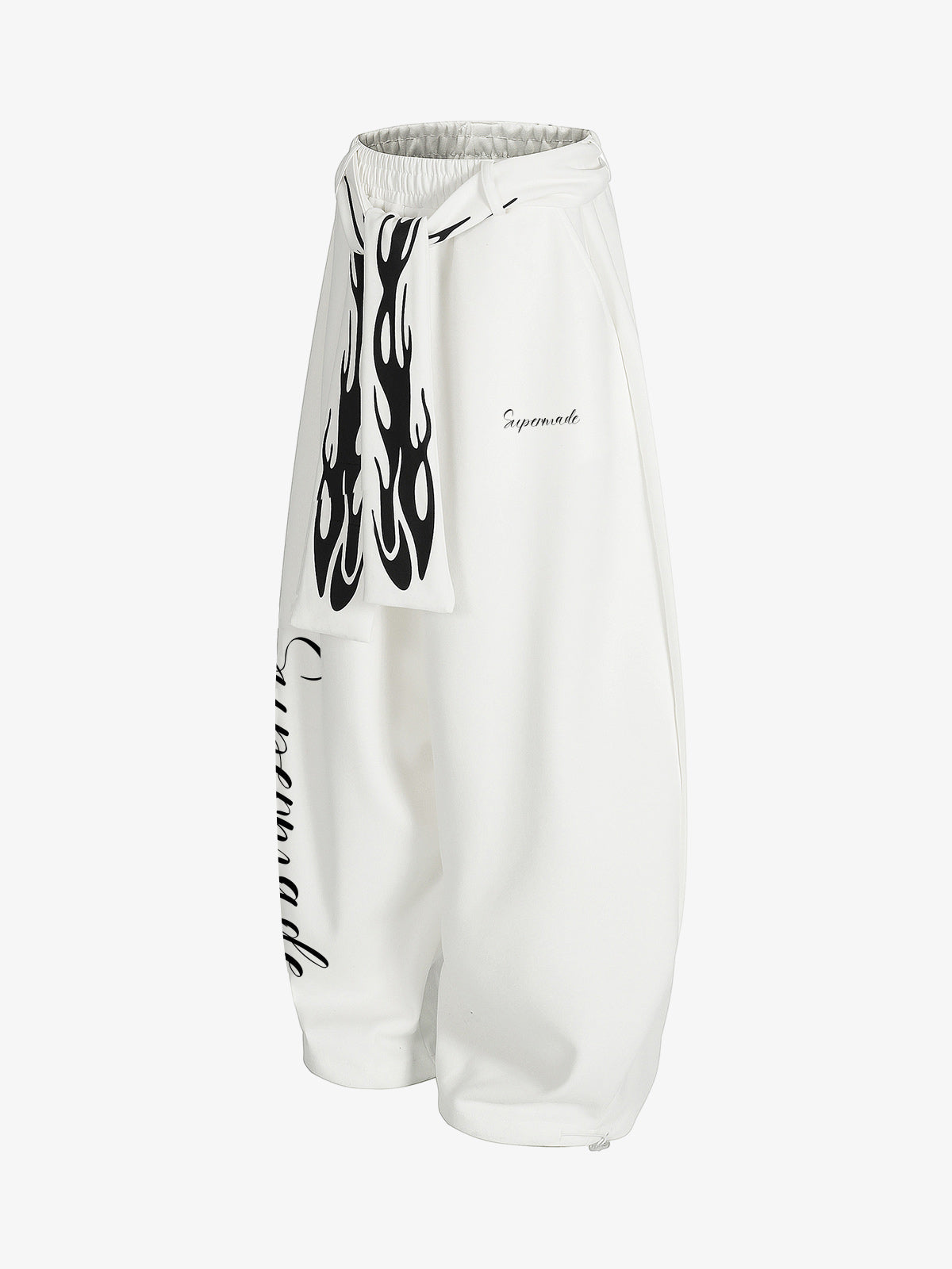 High Street Flame Print Baggy Sweatpants