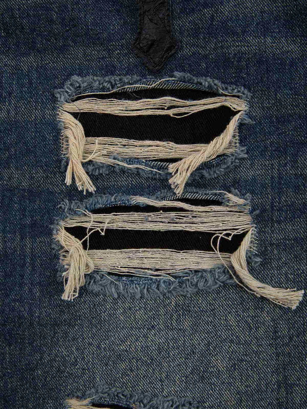 Distressed Cross Patchwork Washed Baggy Jeans