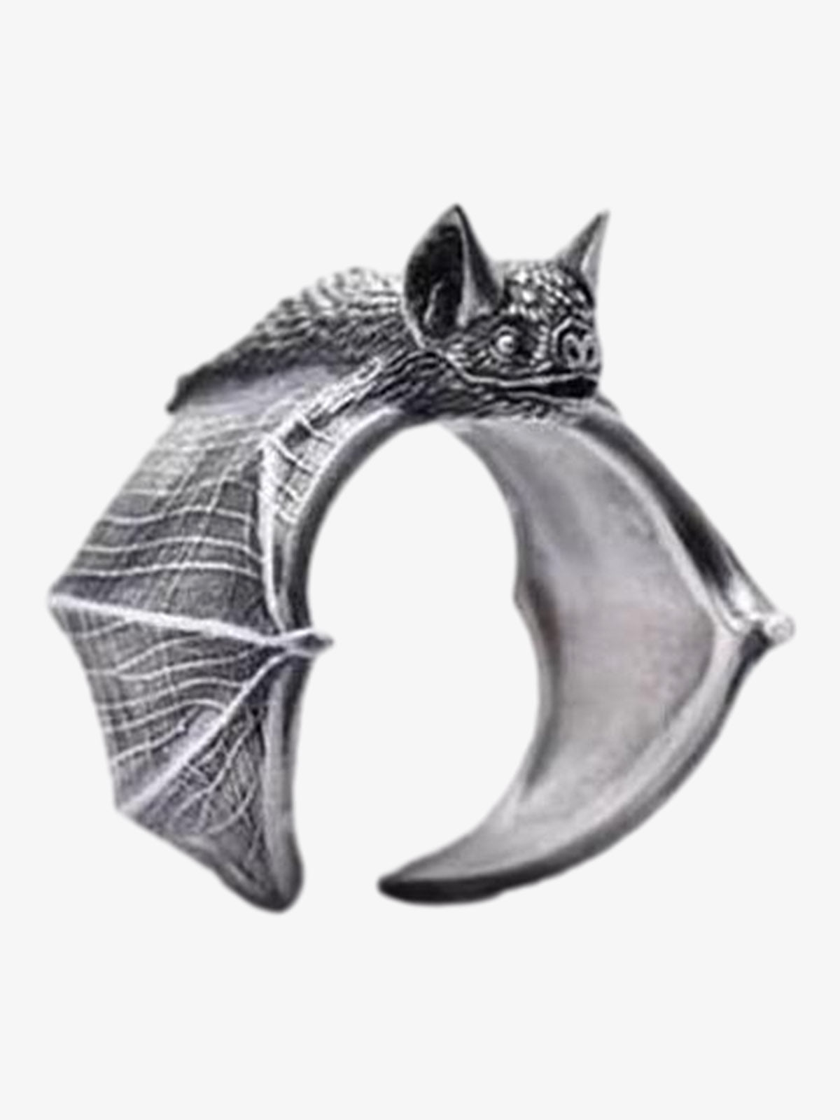 Gothic Bat Open Ring