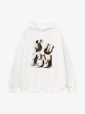 French Terry Streetwear Gravel Wire Font Hoodie