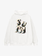 French Terry Streetwear Gravel Wire Font Hoodie