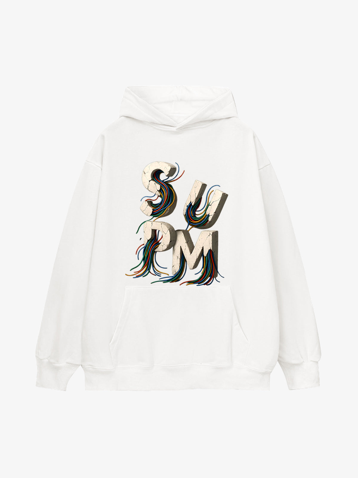 French Terry Streetwear Gravel Wire Font Hoodie
